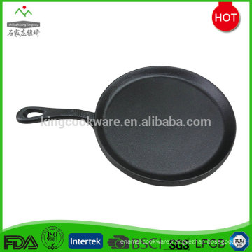 Durable cast iron pre-seasoned coating fry pan 25.5cm with handle